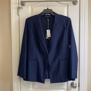 Lane Bryant Sexy Stretch Navy pinstripe Blazer